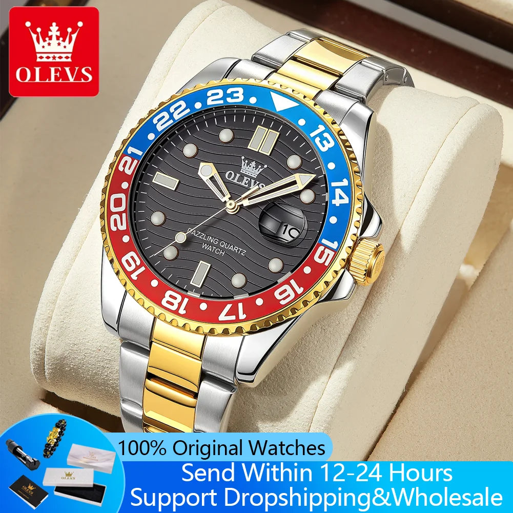 OLEVS 3610 Man Watch Luxury Top Brand Original Quartz Watches For Men Waterproof Luminous Auto Date Fashion Business Wristwatch